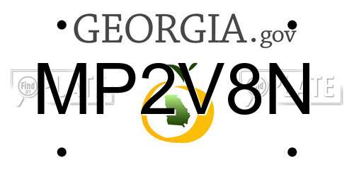 MP2V8N Georgia License Plate
