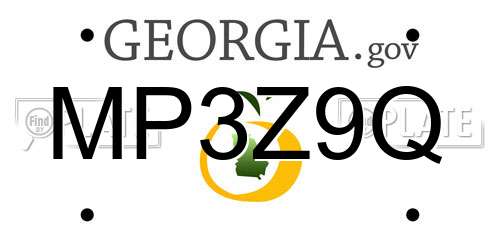 MP3Z9Q Georgia License Plate