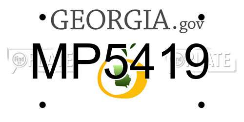 MP5419 Georgia License Plate