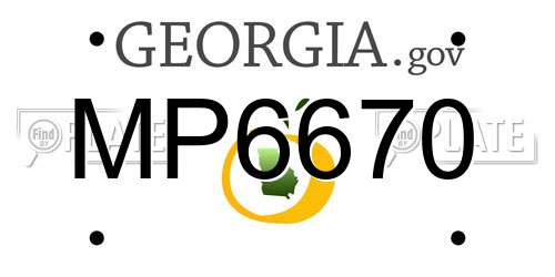 MP6670 Georgia License Plate