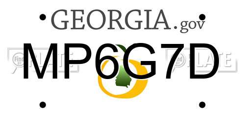MP6G7D Georgia License Plate