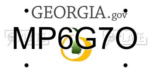 MP6G7O Georgia License Plate