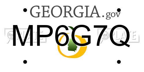 MP6G7Q Georgia License Plate