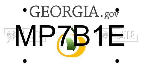 MP7B1E Georgia License Plate