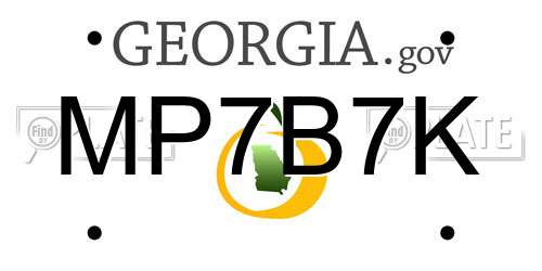 MP7B7K Georgia License Plate