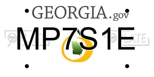 MP7S1E Georgia License Plate