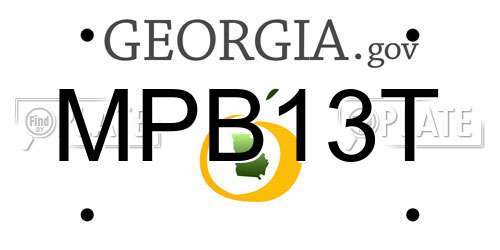 MPB13T Georgia License Plate