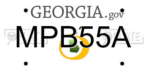 MPB55A Georgia License Plate