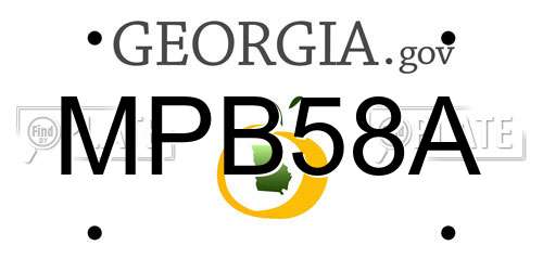 MPB58A Georgia License Plate