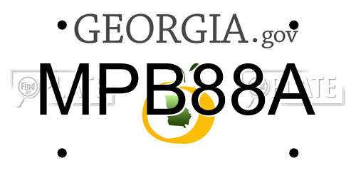 MPB88A Georgia License Plate