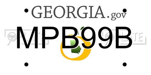 MPB99B Georgia License Plate
