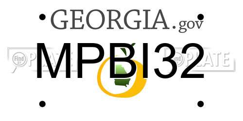 MPBI32 Georgia License Plate