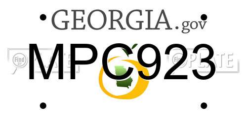 MPC923 Georgia License Plate
