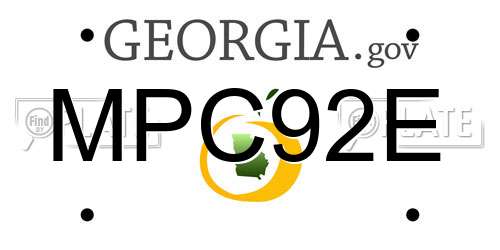 MPC92E Georgia License Plate