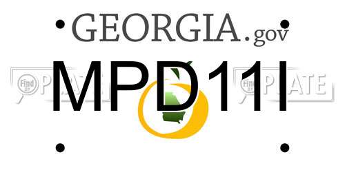 MPD11I Georgia License Plate