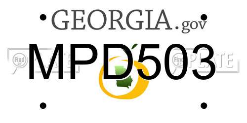 MPD503 Georgia License Plate