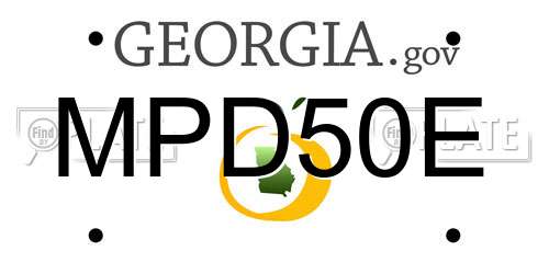MPD50E Georgia License Plate