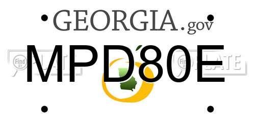MPD80E Georgia License Plate