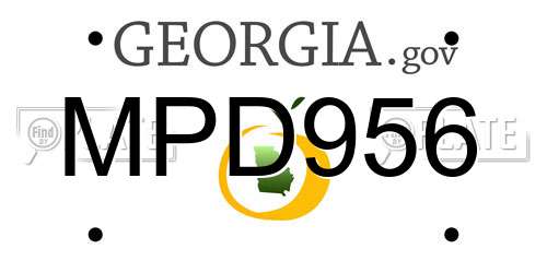 MPD956 Georgia License Plate