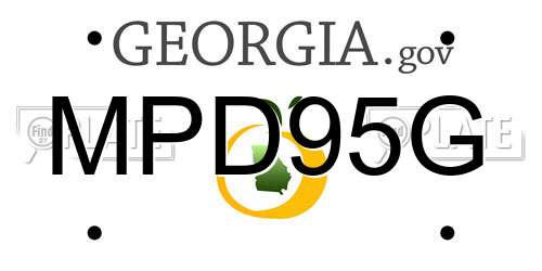 MPD95G Georgia License Plate
