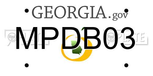 MPDB03 Georgia License Plate