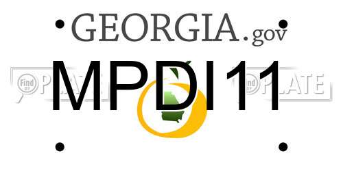 MPDI11 Georgia License Plate
