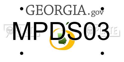 MPDS03 Georgia License Plate