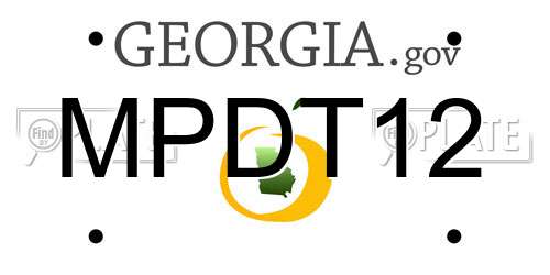 MPDT12 Georgia License Plate