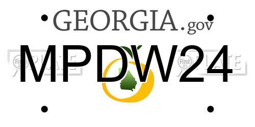 MPDW24 Georgia License Plate