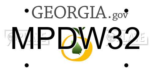 MPDW32 Georgia License Plate