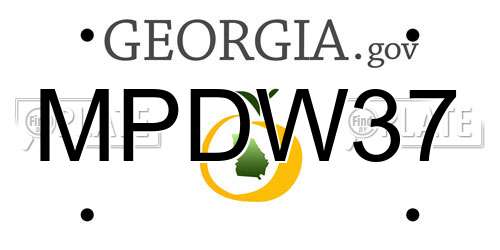 MPDW37 Georgia License Plate