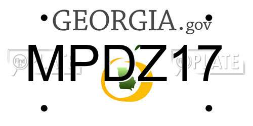 MPDZ17 Georgia License Plate