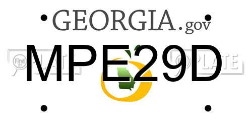 MPE29D Georgia License Plate