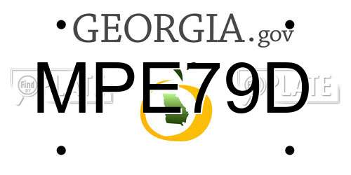 MPE79D Georgia License Plate