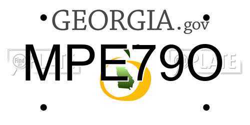 MPE79O Georgia License Plate