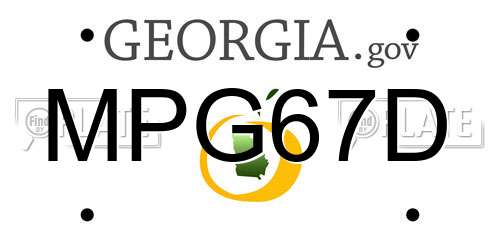 MPG67D Georgia License Plate