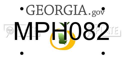 MPH082 Georgia License Plate