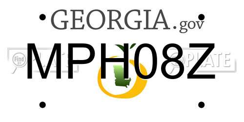 MPH08Z Georgia License Plate