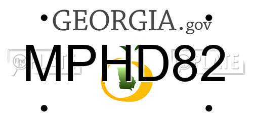 MPHD82 Georgia License Plate