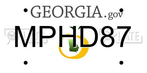 MPHD87 Georgia License Plate