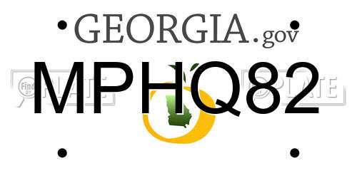MPHQ82 Georgia License Plate