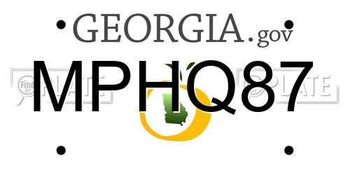 MPHQ87 Georgia License Plate