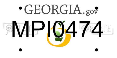 MPI0474 Georgia License Plate