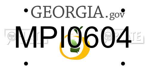 MPI0604 Georgia License Plate