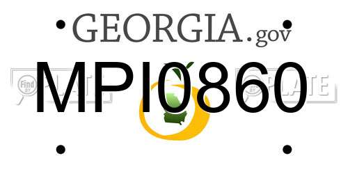MPI0860 Georgia License Plate