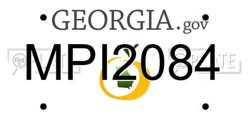 MPI2084 Georgia License Plate