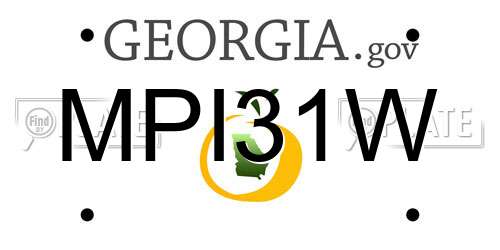 MPI31W Georgia License Plate