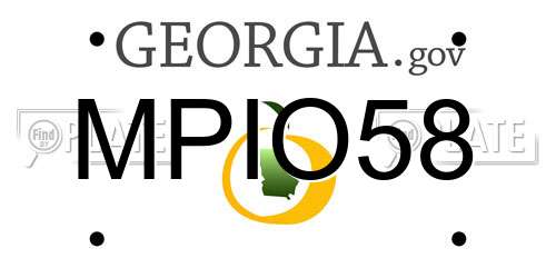 MPIO58 Georgia License Plate