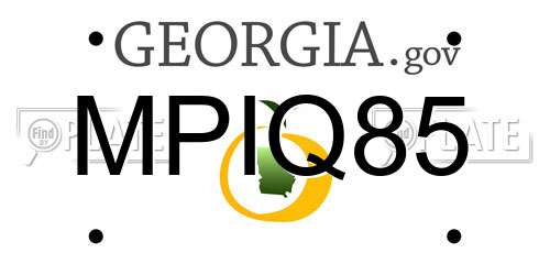MPIQ85 Georgia License Plate