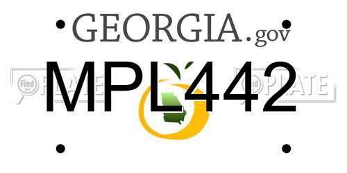 MPL442 Georgia License Plate